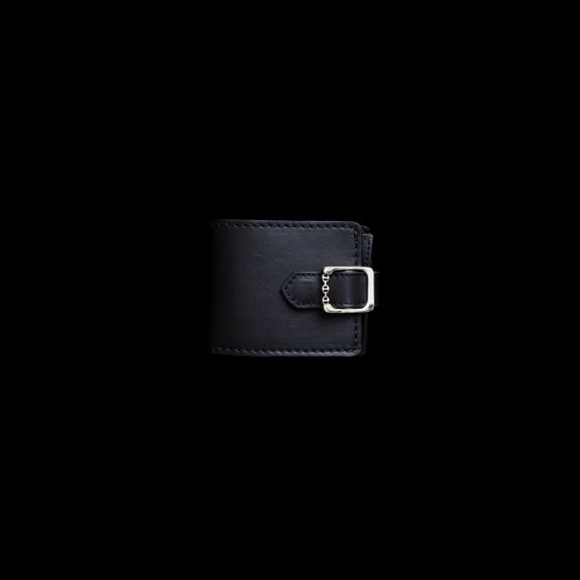 【COMING SOON】SMALL WALLET WITH COIN POUCH SMOOTH BLACK LEATHER