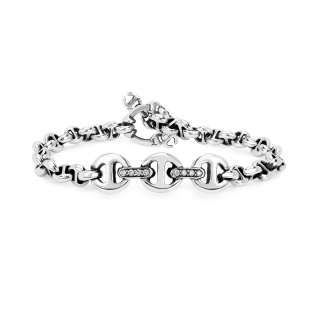 SIRKEL BRACELET WITH DIAMOND BRIDGES｜silver｜Bracelet