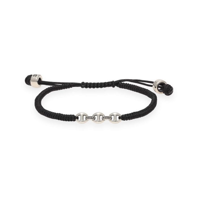 STERLING SILVER TRI-LINK BRACELET WITH DIAMONDS STERLING SILVER TRI-LINK BRACELET WITH DIAMONDS