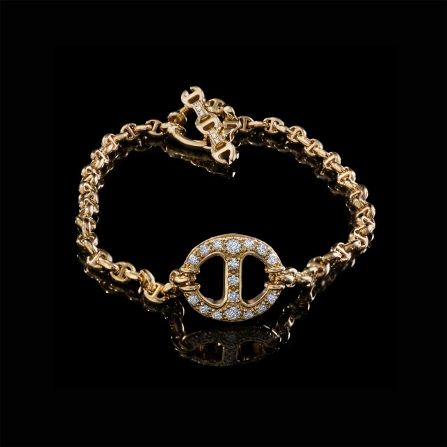 【STORE ONLY】14MM SINGLE LINK BRACELET WITH DIAMONDS
