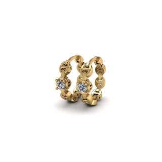 3MM TOGGLE STUDS WITH DIAMOND｜YG｜Pierced Earring